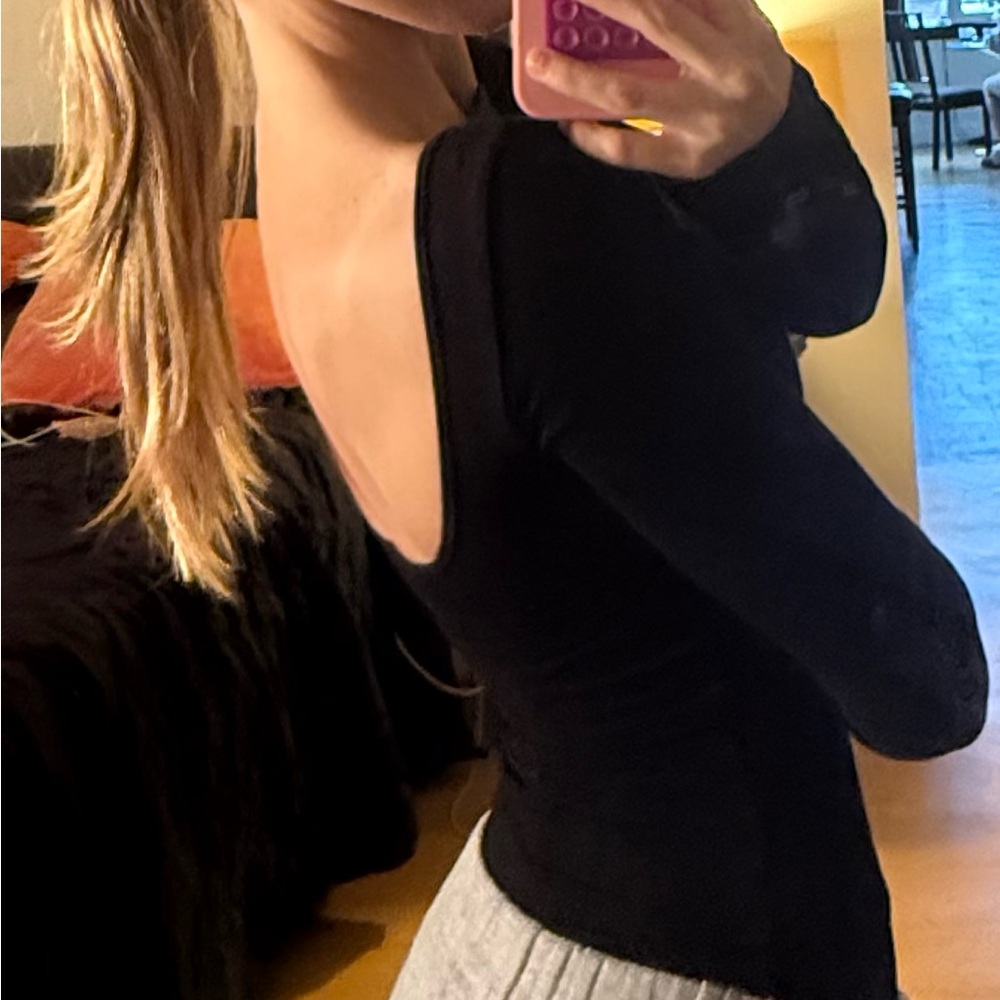 AGOLDE open back black bodysuit. Size XS